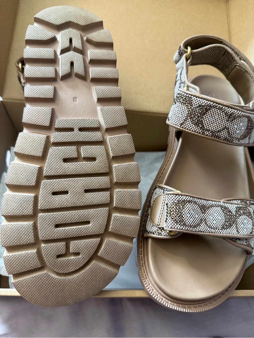 Coach Women’s Jacquard Crystal Sandals - Picture 3 of 4